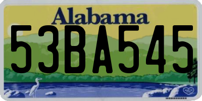 AL license plate 53BA545