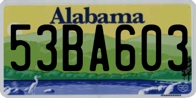 AL license plate 53BA603