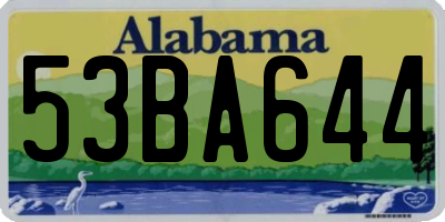 AL license plate 53BA644