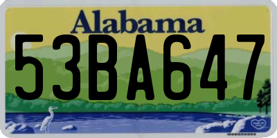 AL license plate 53BA647