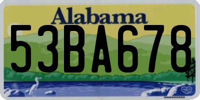AL license plate 53BA678