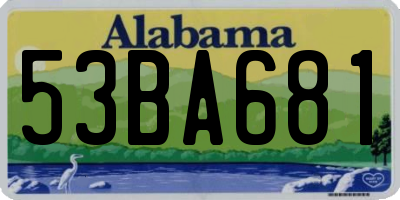 AL license plate 53BA681