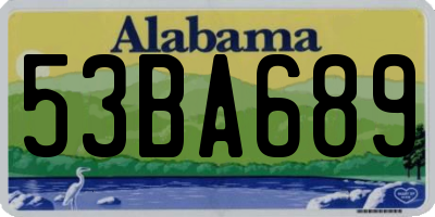 AL license plate 53BA689