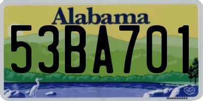 AL license plate 53BA701