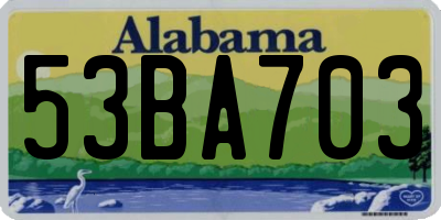 AL license plate 53BA703