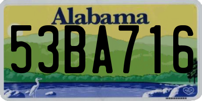 AL license plate 53BA716