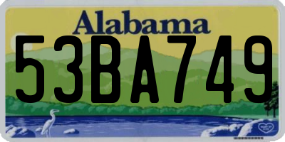 AL license plate 53BA749