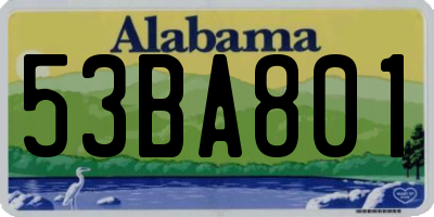 AL license plate 53BA801