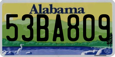 AL license plate 53BA809