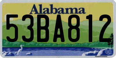 AL license plate 53BA812