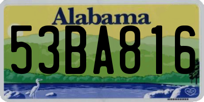AL license plate 53BA816