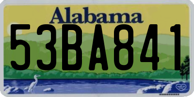 AL license plate 53BA841