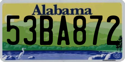 AL license plate 53BA872