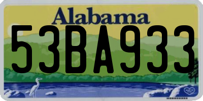 AL license plate 53BA933