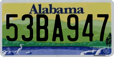 AL license plate 53BA947