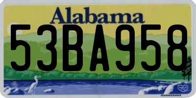 AL license plate 53BA958