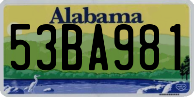 AL license plate 53BA981