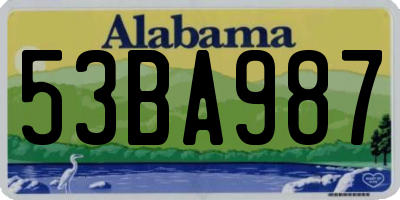 AL license plate 53BA987