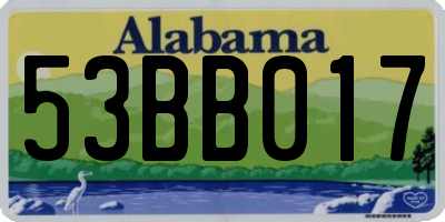 AL license plate 53BB017
