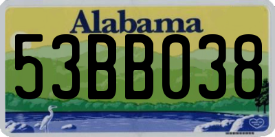 AL license plate 53BB038