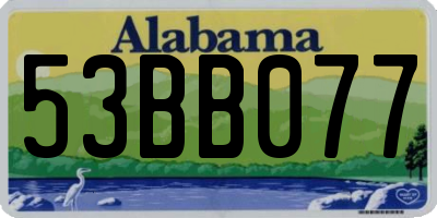 AL license plate 53BB077