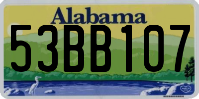 AL license plate 53BB107