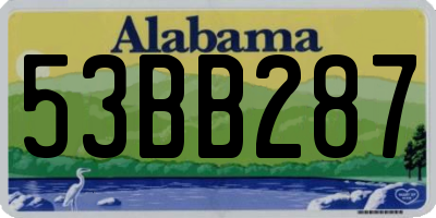 AL license plate 53BB287