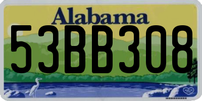 AL license plate 53BB308