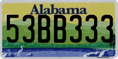 AL license plate 53BB333