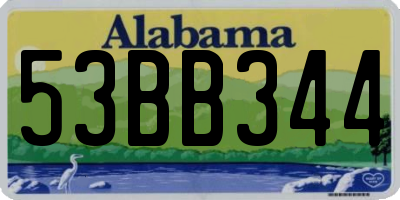 AL license plate 53BB344