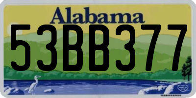 AL license plate 53BB377