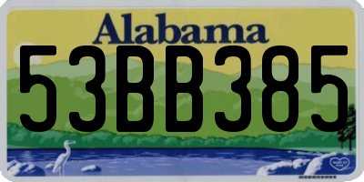 AL license plate 53BB385