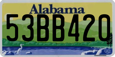 AL license plate 53BB420