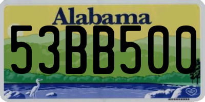 AL license plate 53BB500