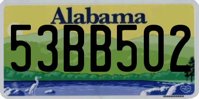 AL license plate 53BB502