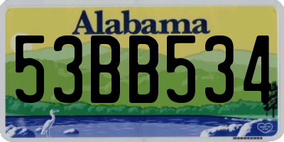 AL license plate 53BB534