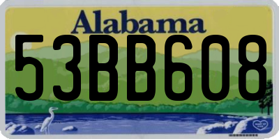 AL license plate 53BB608