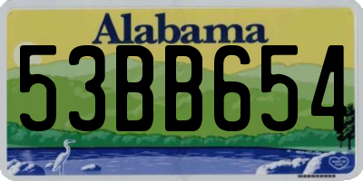 AL license plate 53BB654