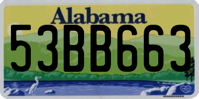 AL license plate 53BB663