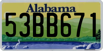 AL license plate 53BB671