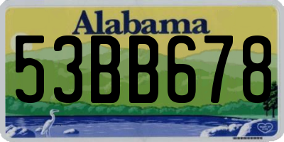 AL license plate 53BB678