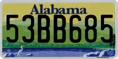 AL license plate 53BB685