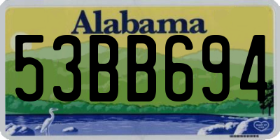 AL license plate 53BB694