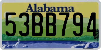 AL license plate 53BB794