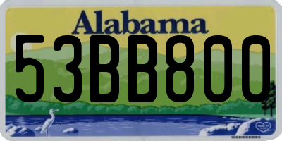 AL license plate 53BB800