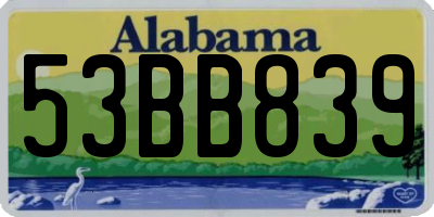 AL license plate 53BB839