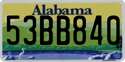 AL license plate 53BB840