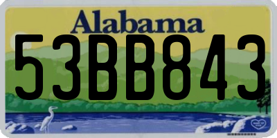 AL license plate 53BB843