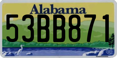 AL license plate 53BB871