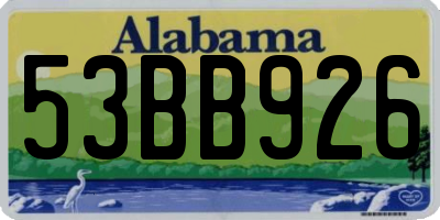 AL license plate 53BB926
